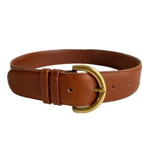 Vintage COACH British Tan Brown Leather Belt Brass Buckle 90s Y2K Womens Small